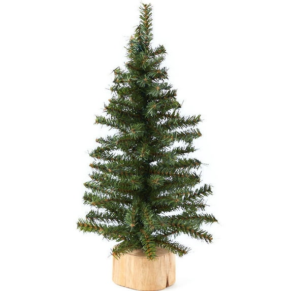 Tabletop Pine Trees with Wood Base 2 Trees Crafting, Decorating, and Displaying