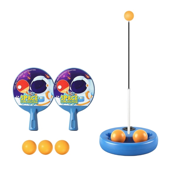 Tabletop Ping Pong Trainer, Elastic Soft Shaft with 2 Paddles, 37 in Tall, Kids Indoor Outdoor Table Tennis Practice Game