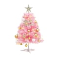 thumbnail image 1 of Tabletop Pink Christmas Tree with Lights and Accessories – 17 in Mini Artificial Tree with Star Topper, Ornaments, Bells and Letter Cards for Holiday Desktop Home Party Decor, 1 of 5