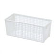 thumbnail image 1 of Tabletop Plastic Storage Basket,Rectangular Openwork Vacant Hand-held Box Storage for Sundries Organizer- 11.4x6.5x4.5in White, 1 of 9