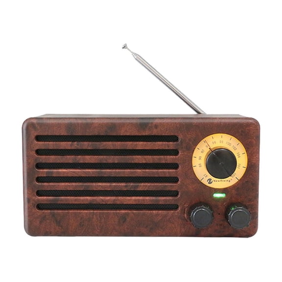 Tabletop Portable Speaker With Anti-interference FM Radio, Wood Grain Built-in Hi-Fi Speaker