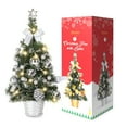 thumbnail image 1 of Tabletop Pre-Lit Mini Christmas Tree,Artificial Small Christmas Tree With LED String Lights for Christmas Tabletop Party Decoration (17.7inch), 1 of 9