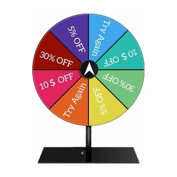Tabletop Prize Wheel, Roulette Spin Wheel of Fortune for Home Parties Trade Show Carnival Events