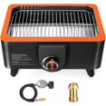 Tabletop Propane Gas Grill, Portable Gas and Charcoal Grill 2in1