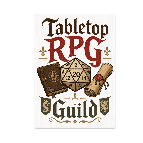 Tabletop RPG Guild Art - Tabletop Gamer - 13x19 Poster Print