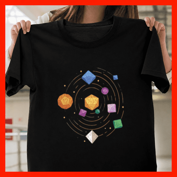 Tabletop RPG Solar System Cosmic Galaxy Planets Polyhedral Dice Unisex ...