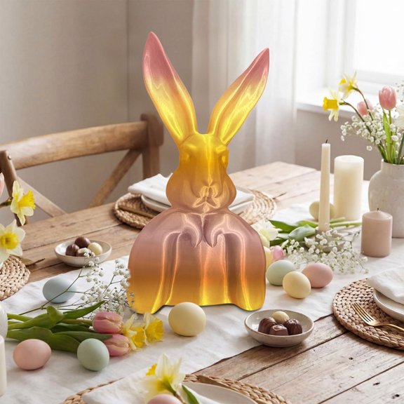 Tabletop Rabbit Decor, 9.45 inch Bunny Statue, Easter Centerpiece Statue, Contemporary Rabbit Figurine, Desktop 3d Bunny, Collectible Rabbit Statue, Spring Ornament Statue, 3d Printed Bunny Statue