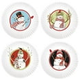 thumbnail image 1 of Tabletop Snowman Appetizer Plates Melamine Winter Hats Scarf Gloves Me0208, 1 of 3