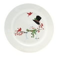 thumbnail image 1 of Tabletop Snowman Plate. Stoneware Cardinal Tophat 68636 B, 1 of 2