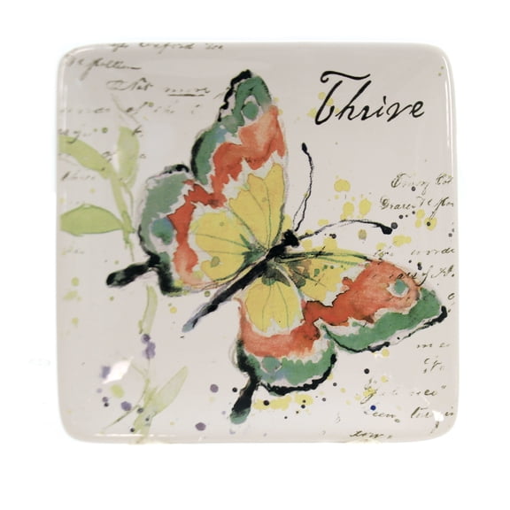 Tabletop Spring Meadows Canape Plates Ceramic Butterfly 26642 Thrive