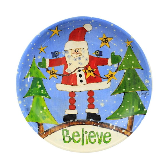Tabletop Santa Appetizer Plate Stoneware Izzy & Oliver Christmas 6011339