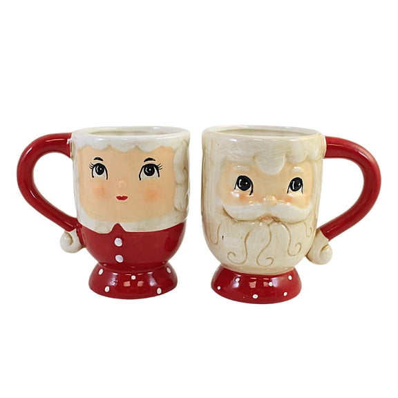 Tabletop Santa/Mrs. Claus Mug Set Dolomite Christmas Johanna Parker Y5481