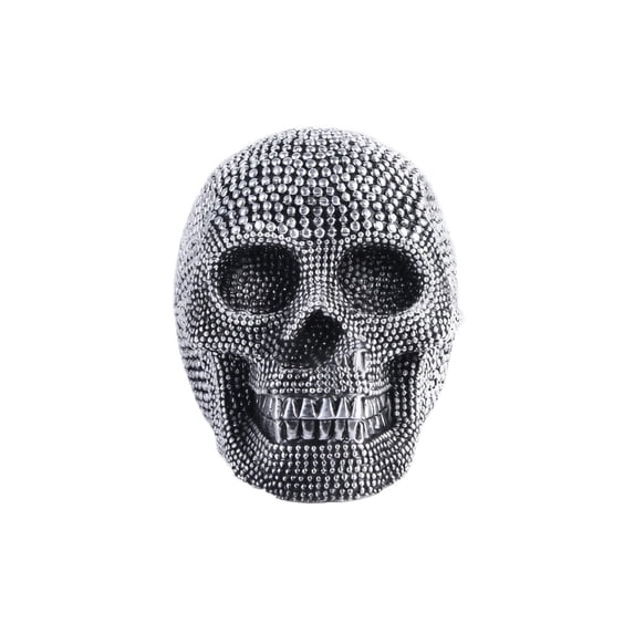 Tabletop Skull Decor Silver Rhinestone Single Piece for Halloween Home Party