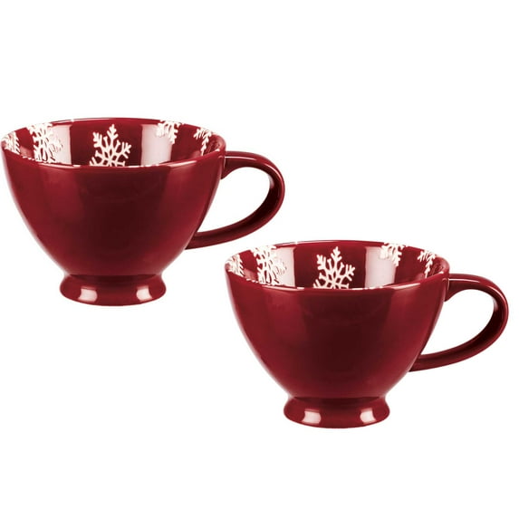 Tabletop Snowflake Mug Set/2 Stoneware Christmas 107107