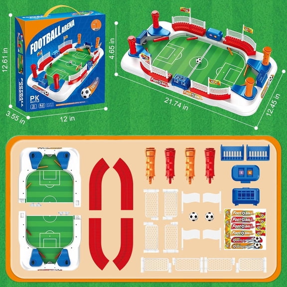 Tabletop Soccer Board Game for Kids, Mini Desktop Games with 2 Sports Soccer Toys for Family Interaction & Kids Christmas Gifts