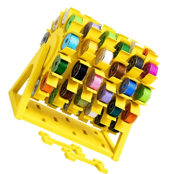 Tabletop Spool for Hobby Rooms, Rotating Thread Holder Rack with Clear-View Access, Neat Sewing Supply Storage