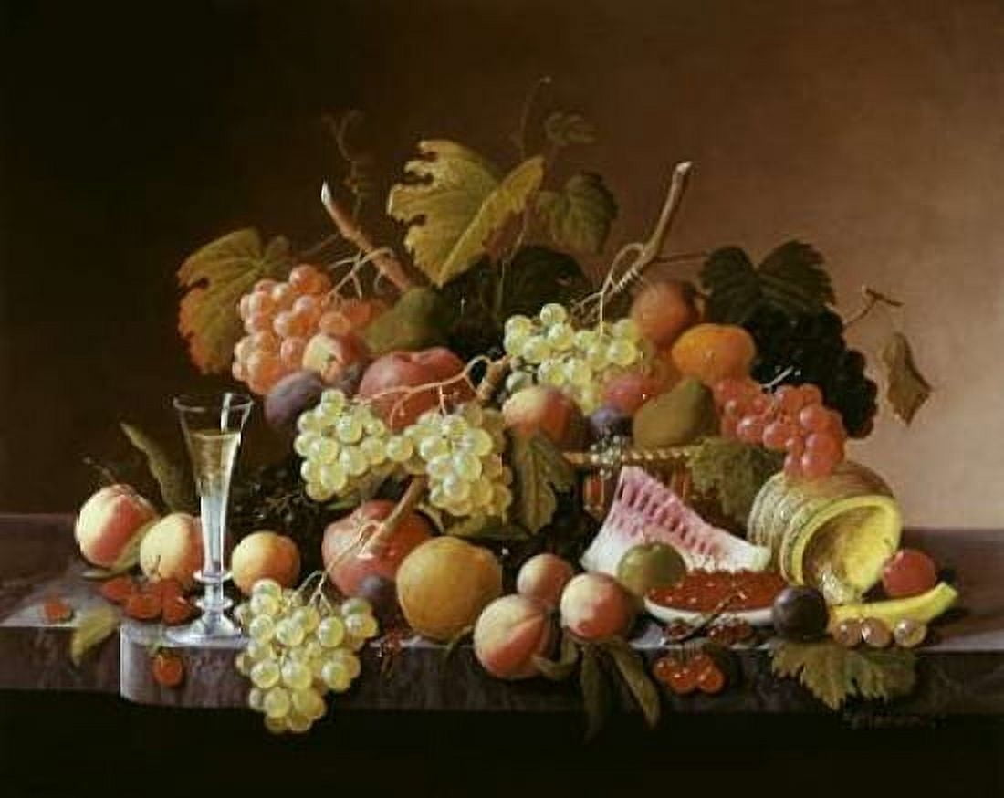 Tabletop Still Life Canvas Art - Severin Roesen (24 x 30)