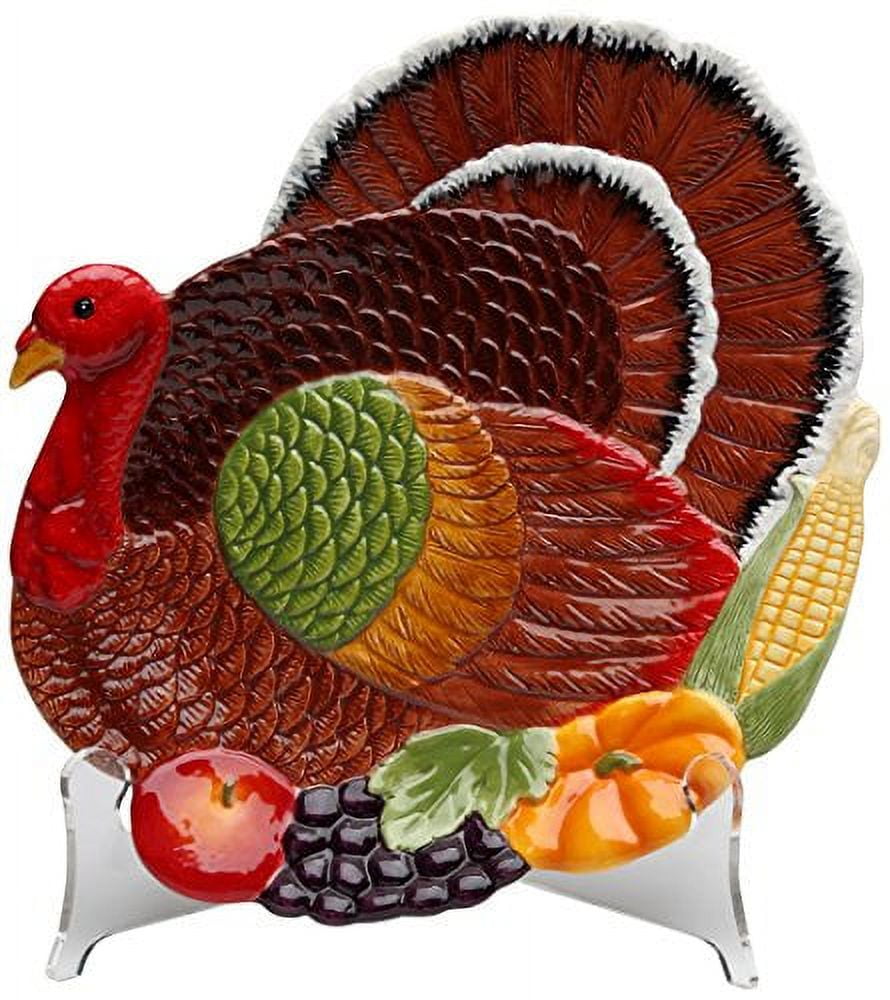 Tabletop Turkey Salad Plate Ceramic Thanksgiving 10711