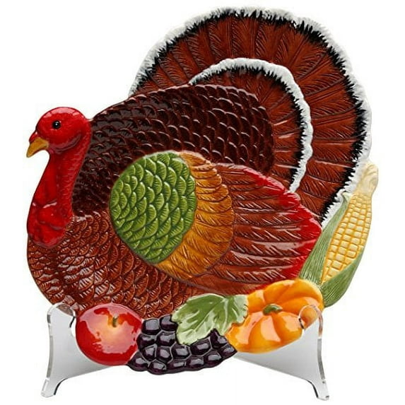 Tabletop Turkey Salad Plate Ceramic Thanksgiving 10711