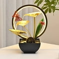 thumbnail image 1 of Tabletop Water Fountain With Warm Yellow Scene Light Feng Shui Wheel Metal Lotus Circulating Fountain Water Feature for Zen Home Décor, 1 of 3