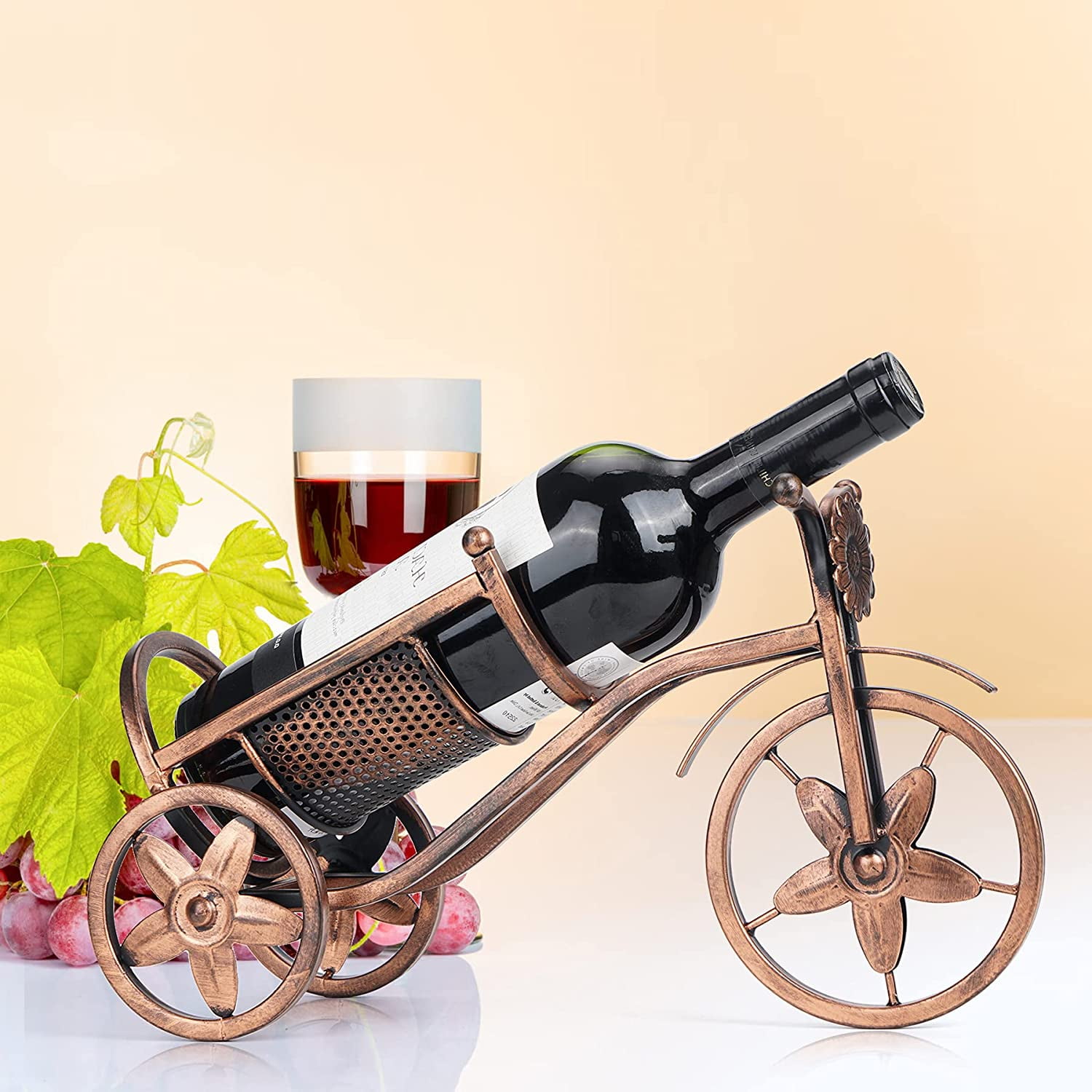 Tabletop Wine Bike Shaped Single Bottle Holder, Freestanding - Main Image