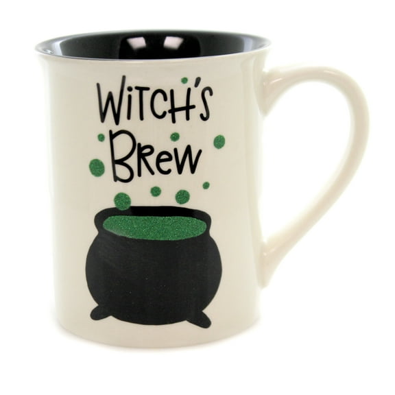 Tabletop Witch's Brew Glitter Mug Stoneware Halloween Black Pot 6006766