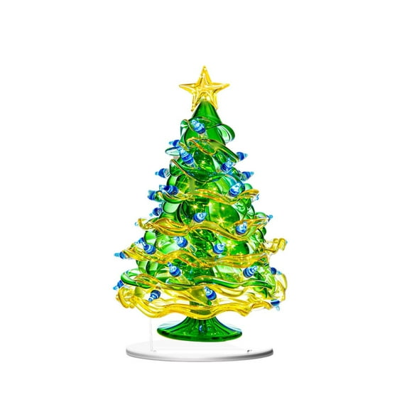 Taicans Tabletop Xmas Tree - 2D Flat Acrylic Christmas Tree Decoration,Mini Artificial Pine Tree Ornament,Holiday Party Centerpiece,Artificial Pine Tree for Home & office Decor,8.3 x 8.3in