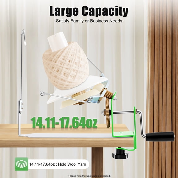 Tabletop Yarn Winder, 18oz Large Capacity Yarn Ball Winder for Knitting Crochet, Hand Operated Fiber Wool String Yarn Ball Winder, Yarn Spinner for Yarn Cake Maker
