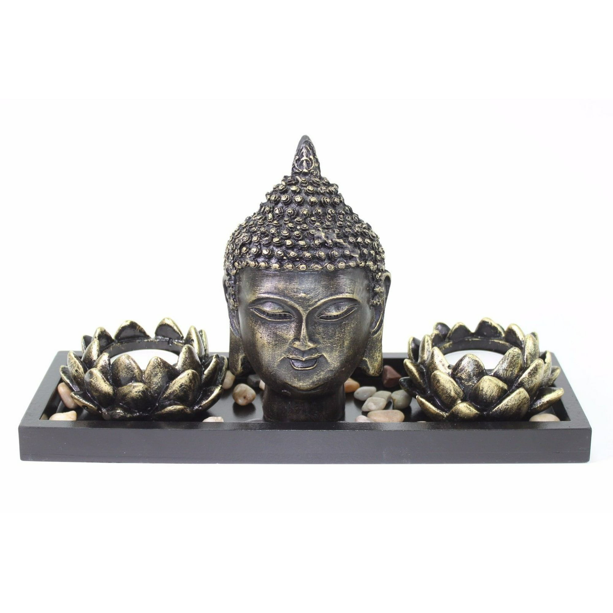 Tabletop Zen Buddha Lotus Tea Light Candle Holder Home Decor ...