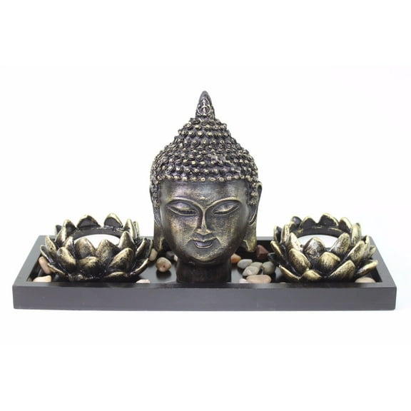 Tabletop Zen Buddha Lotus Tea Light Candle Holder Home Decor Relaxing Gift New