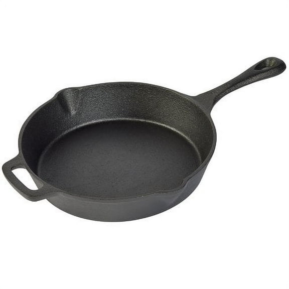 Tabletops Basic Essentials Pre-Seasoned Cast Iron Cookware, 10" Round Fry Pan with Assist Handle
