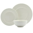 thumbnail image 1 of Tabletops Gallery 12 Piece Fleur Embossed Porcelain White Dinnerware Set of Plates Bowls Dishes - Service for 4, 1 of 5