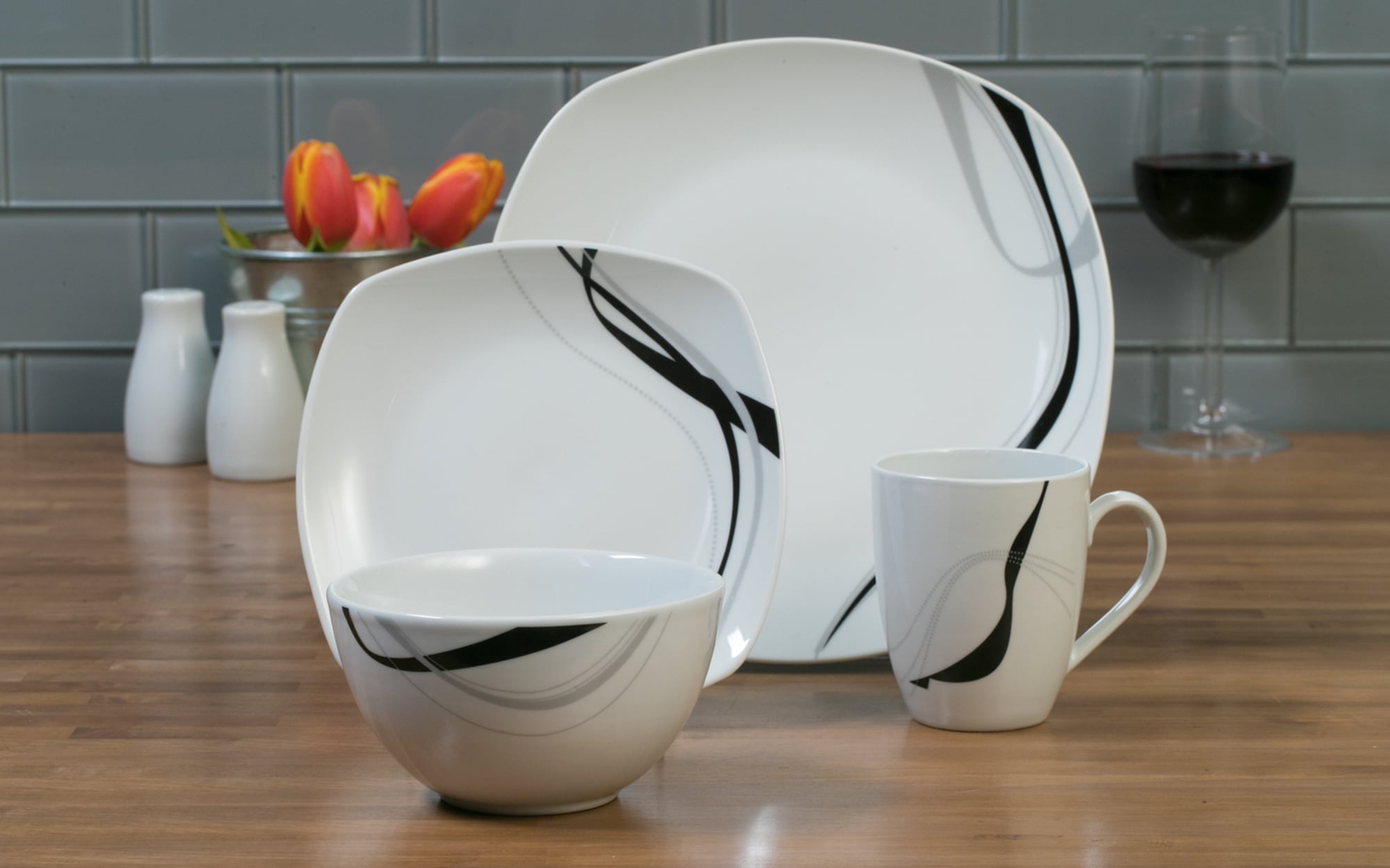 Tabletops Gallery Carnival Square Dinnerware Set Mexico Ubuy