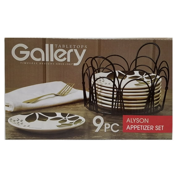 Tabletops Gallery ALYSON 9-Piece App Plate Set