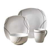 Tabletops Gallery Alec Square 16 Piece Dinnerware Set, Viney Pattern