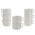 thumbnail image 1 of Tabletops Gallery Chef Stack 8 Piece Large 15oz Stackable Mug Set white, 1 of 3