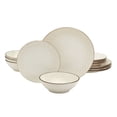 thumbnail image 1 of Tabletops Gallery Selena 12 Piece Embossed Stoneware Dinnerware Set, Cream White (Service for 4), 1 of 9