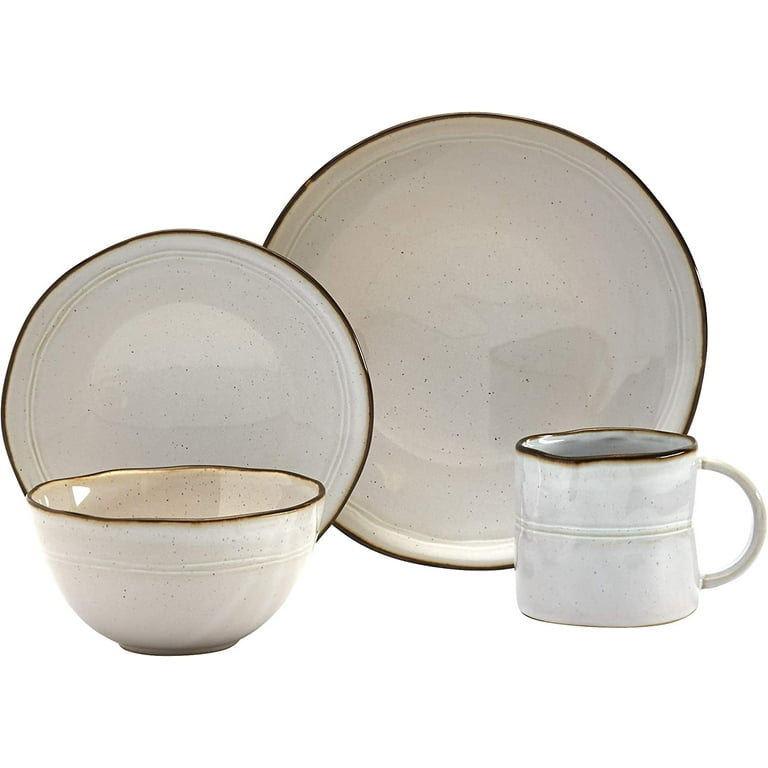  Tabletops Gallery Industrial Farmhouse Dinnerware- Stoneware  Dishes Service for 4 Dinner Salad Appetizer Dessert Plate Bowls, 12 Piece  Bastille Dinnerware Set with Reactive Glaze : Everything Else