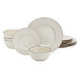 thumbnail image 1 of Tabletops Gallery Taylor 12 Piece Embossed Stoneware Dinnerware Set, Cream White (Service for 4), 1 of 9
