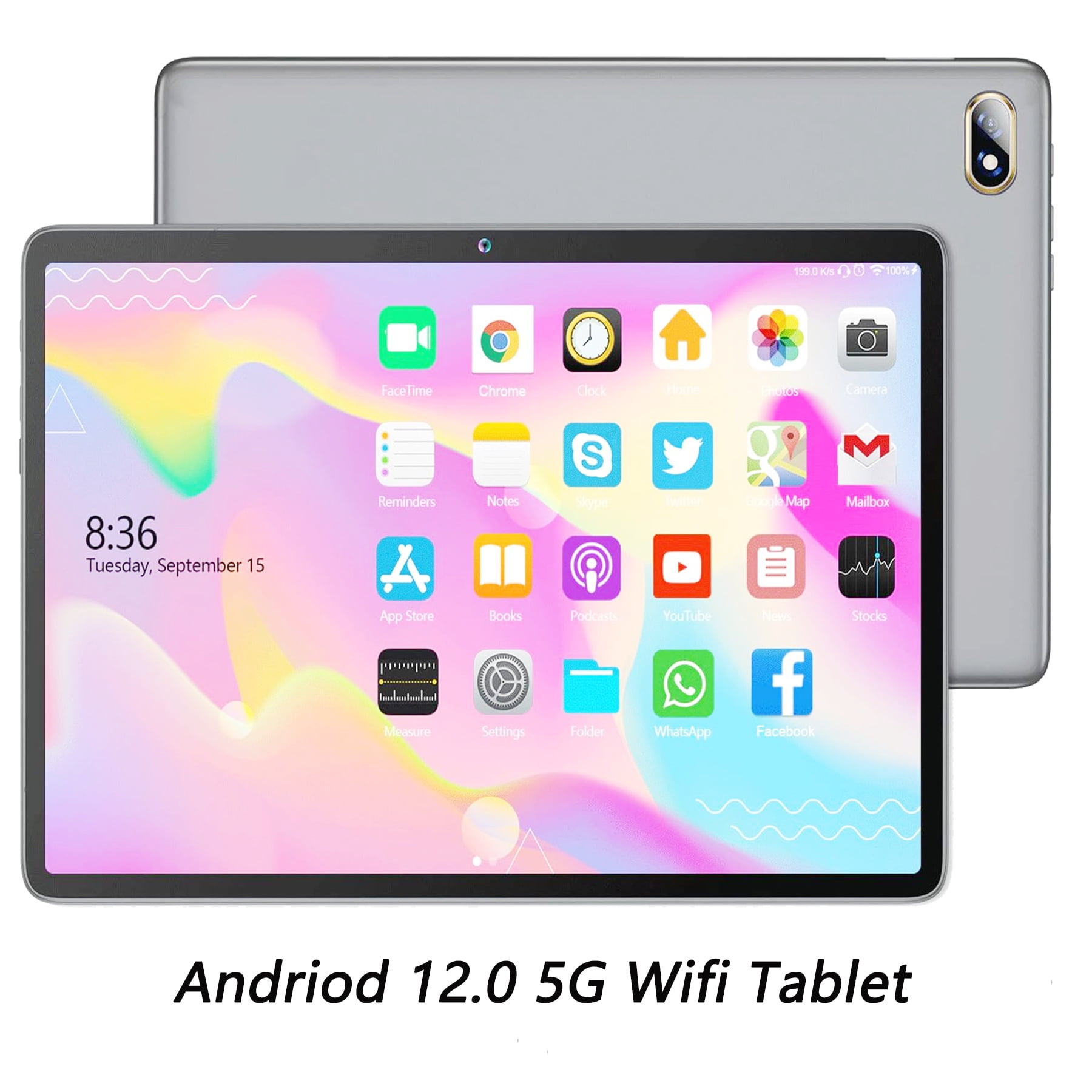10.36 Inch Tablets Octa Core 8GB RAM 512GB ROM 4G/5G LTE 2K Screen Android  12 Tablet PC Bluetooth Wi-Fi Network GPS Tablet PC