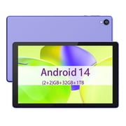 FITIFUN Android 14 Tablet 10 inch,4 2+2 GB RAM 32GB ROM,Quad-Core,Touchscreen,Dual Cameras,Purple