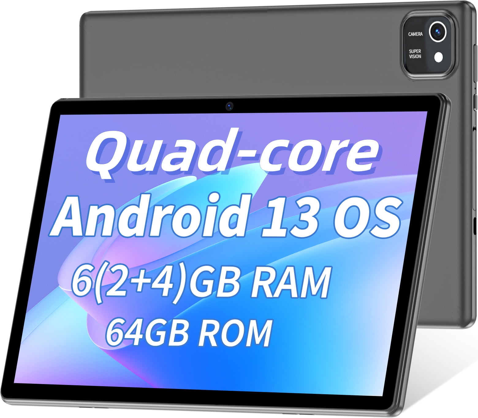 Tablets 10.1 inch Android 13 Tablet Newest, 64GB ROM 1TB Expand, Quad-Core Processor Tablet, 6000mAh Battery, Dual Camera, Wifi, 1280x 800 IPS Tablet PC (Blue)