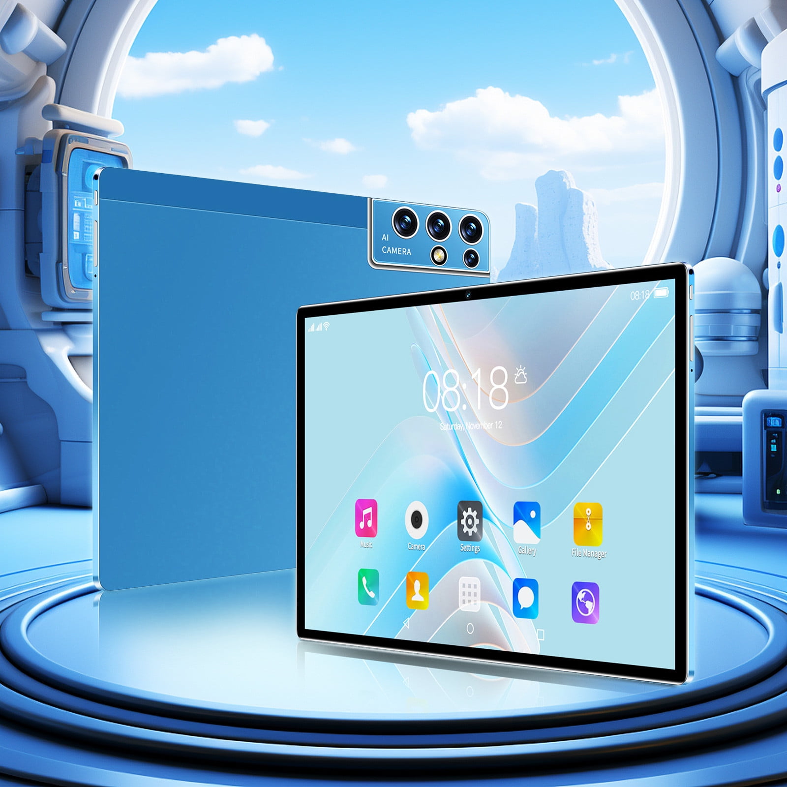 Tablets for Adults, Hwkond All-new Tablets 2+16G Ultra-thin HD Display 2.4G/5G WiFi 256G Of Memory Android Tablet Learning Game Video Office Tablet Supports SIM Communication,Blue