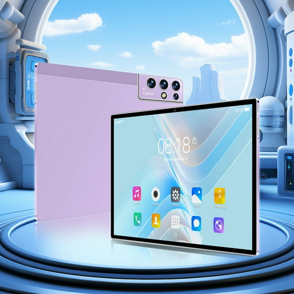 Tablets for Adults, Hwkond All-new Tablets 2+16G Ultra-thin HD Display 2.4G/5G WiFi 256G Of Memory Android Tablet Learning Game Video Office Tablet Supports SIM Communication,Purple