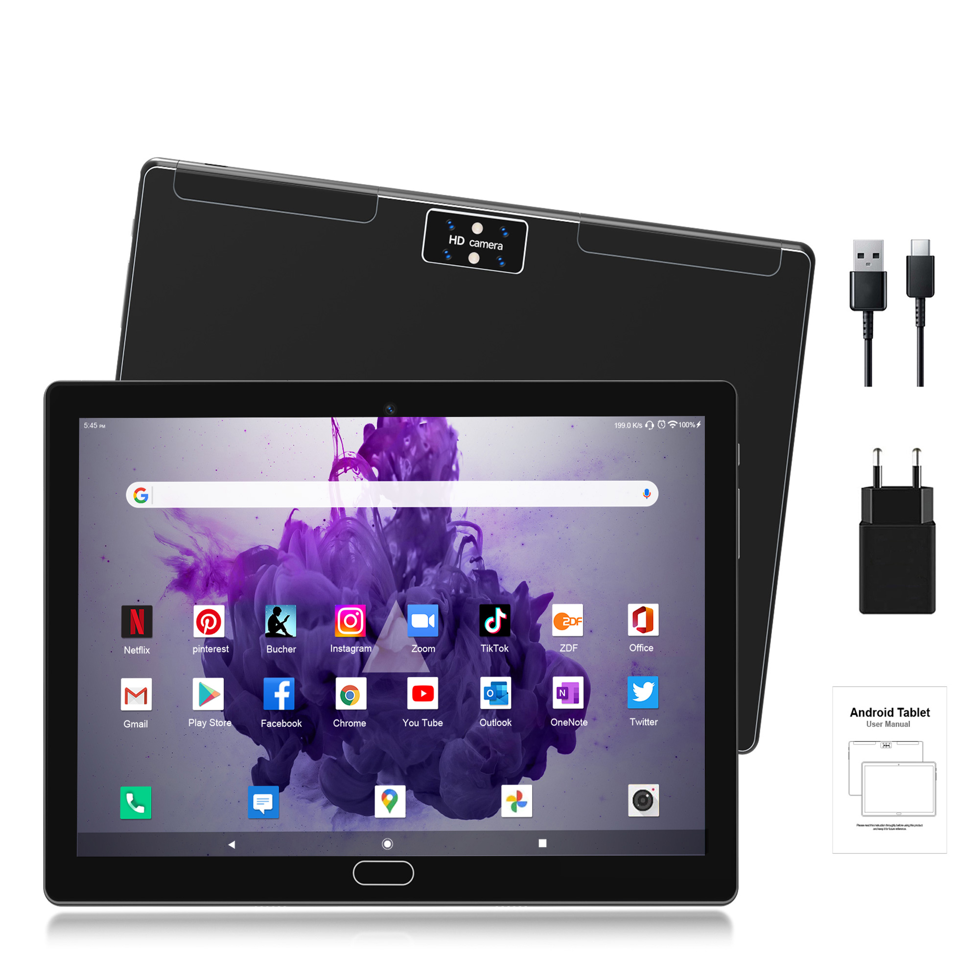 Tablets,Android 11 Tablet,10 inch 4GB RAM 64GB ROM,128GB Expand,1.6GHz
