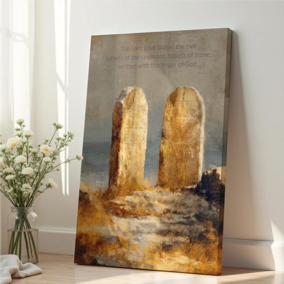 Tablets Of Stone Landscape Print Moses Covenant Scripture Neutral Christian Wall Art Unframed Paper Print