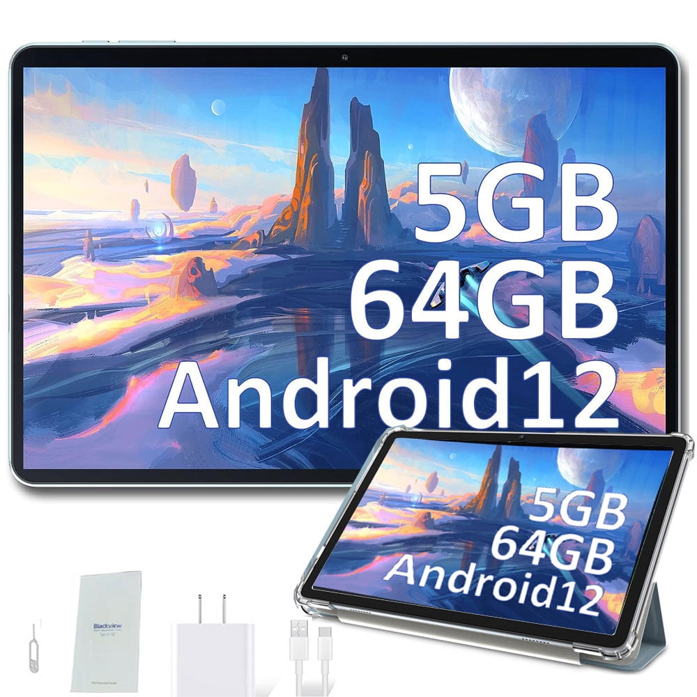  Tablet Android 12.0, 10 pulgadas 2GB RAM 64GB ROM, 512GB  Expand, tableta con doble cámara, WiFi, Bluetooth, pantalla táctil HD,  certificado Google GMS : Electrónica
