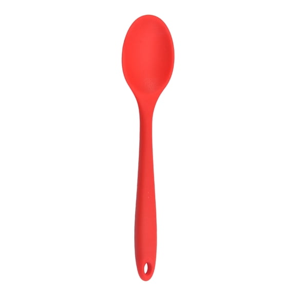 Tableware 1Pc Silicone Spoon for Cooking Mixing Stirring and Serving Heat Kitchen Utensil with Flexible Spoon Head for Nonstick and Easy Cleaning,8.07*1.77 in,Red