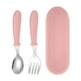 thumbnail image 1 of Stainless Steel Baby Tableware Set Portable Spoon and Fork for Learning Self Feeding Cute Cutlery Set with Storage for Kids Dining, 1 of 5