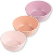 Tableware 3 Pack Dish Set- BPA- Cups, Plates And Bowls Sets For Kids And Toddlers - Polypropylene Plastic Dinnerware Set (Rose, Peach, Lilac) Round Bowl